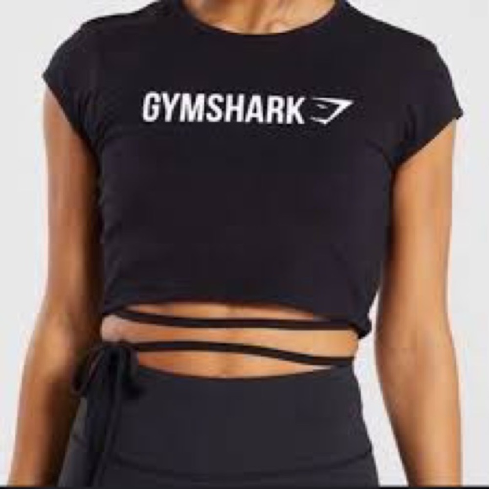Gymshark Black Tie Crop Top